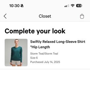 EUC Lululemon relaxed swiftly long sleeve hip length